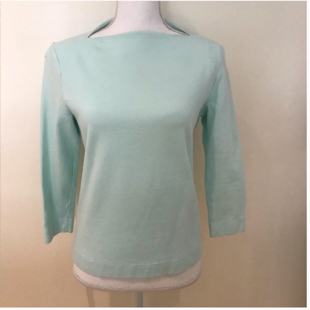 Kate spade saturday mint green boat neck shirt blouse top size small nwot